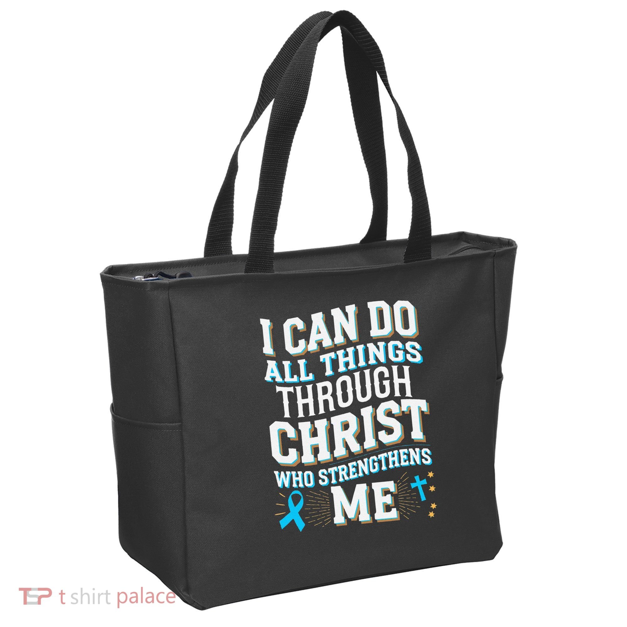 Can Do All Things Through Christ Prostate Cancer Awareness Tote Bag