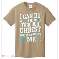 Can Do All Things Through Christ Prostate Cancer Awareness Kids T-Shirt thumb 0