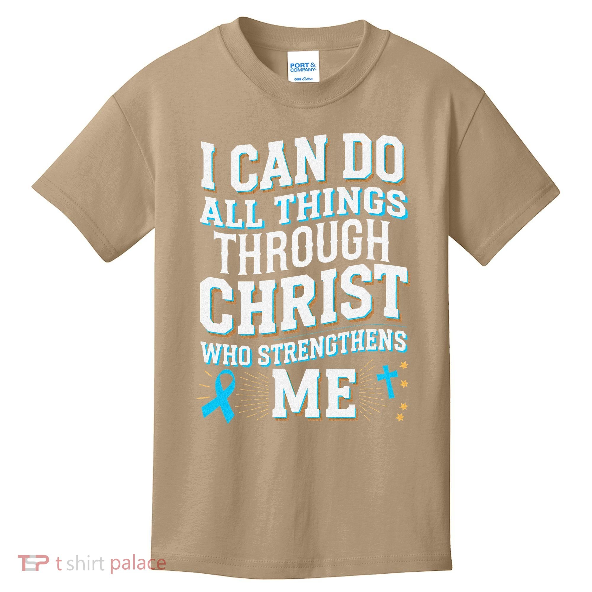 Can Do All Things Through Christ Prostate Cancer Awareness Kids T-Shirt