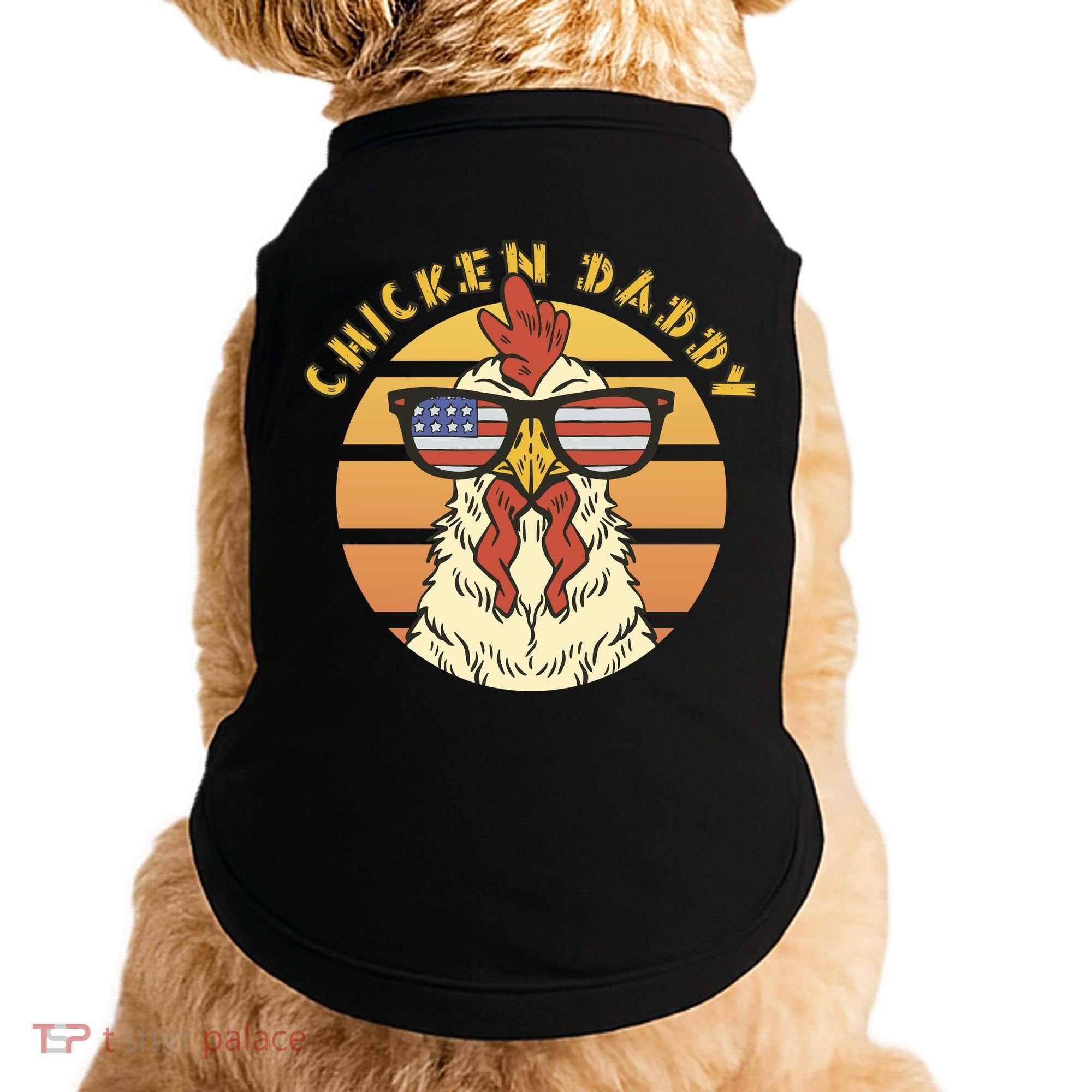 Chicken Daddy American Flag Funny Doggie Tank