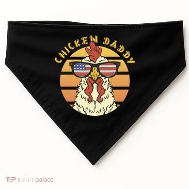 Chicken Daddy American Flag Funny USA-Made Doggie Bandana