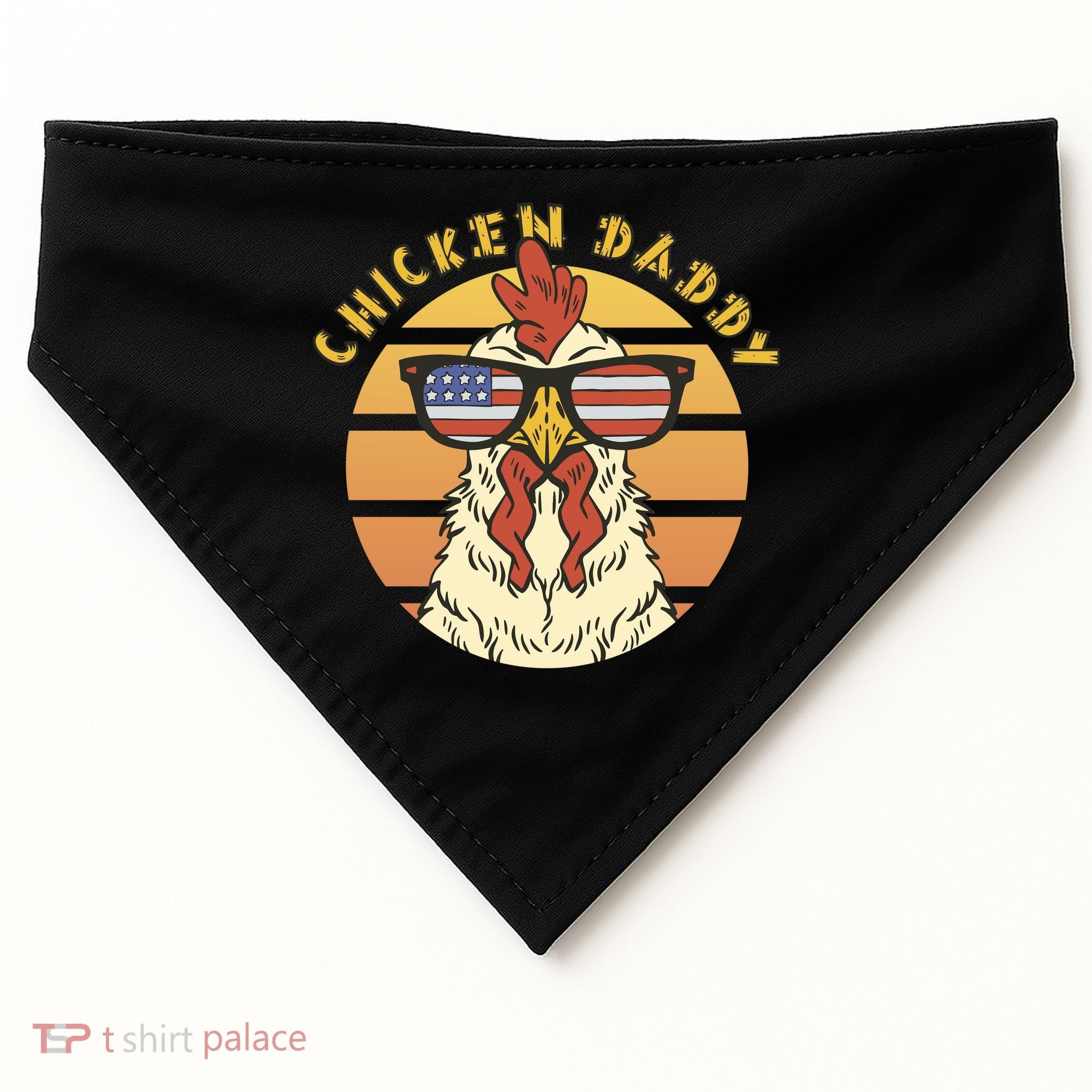 Chicken Daddy American Flag Funny USA-Made Doggie Bandana