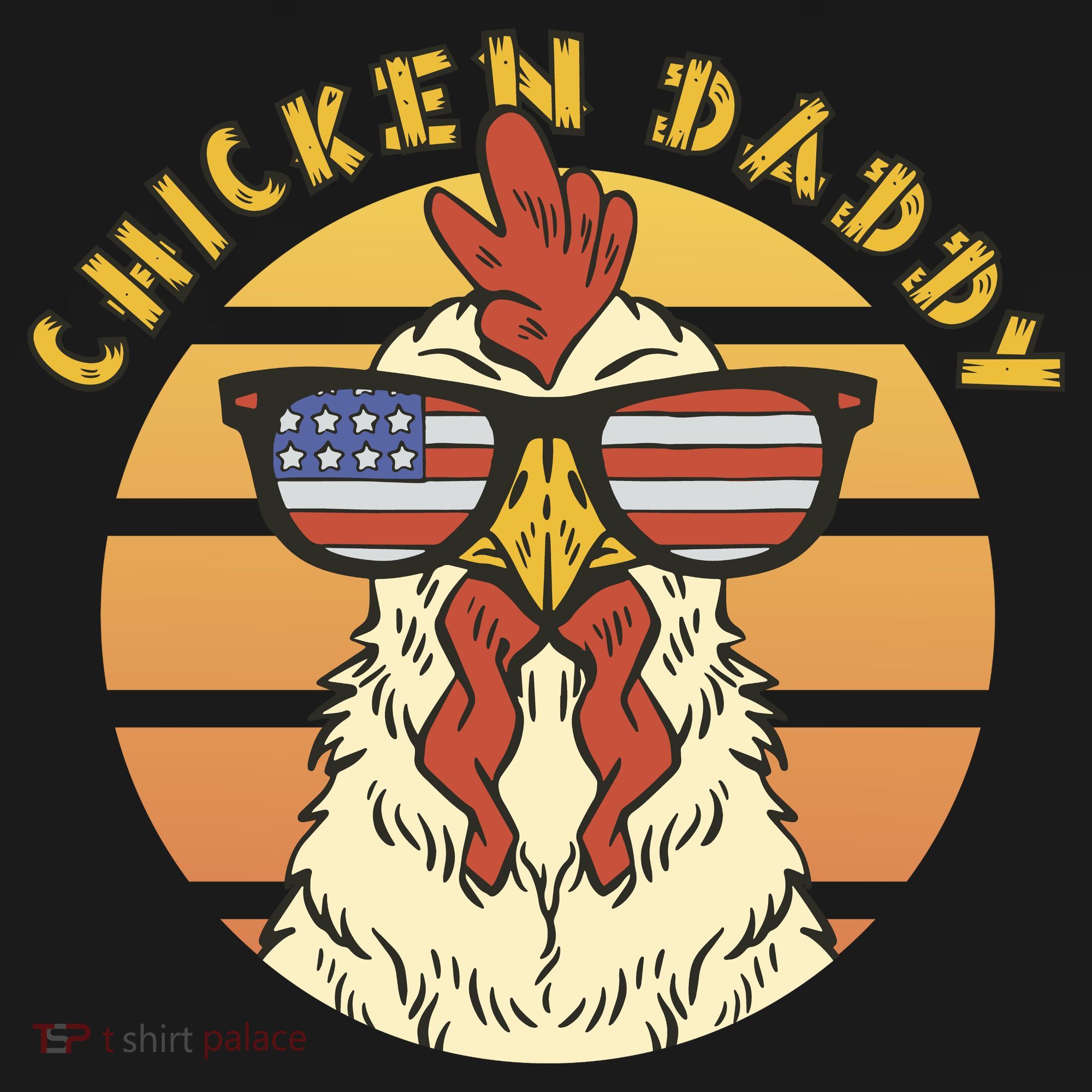 Chicken Daddy American Flag Funny USA-Made Doggie Bandana