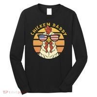 Chicken Daddy American Flag Funny Long Sleeve Shirt thumb 0