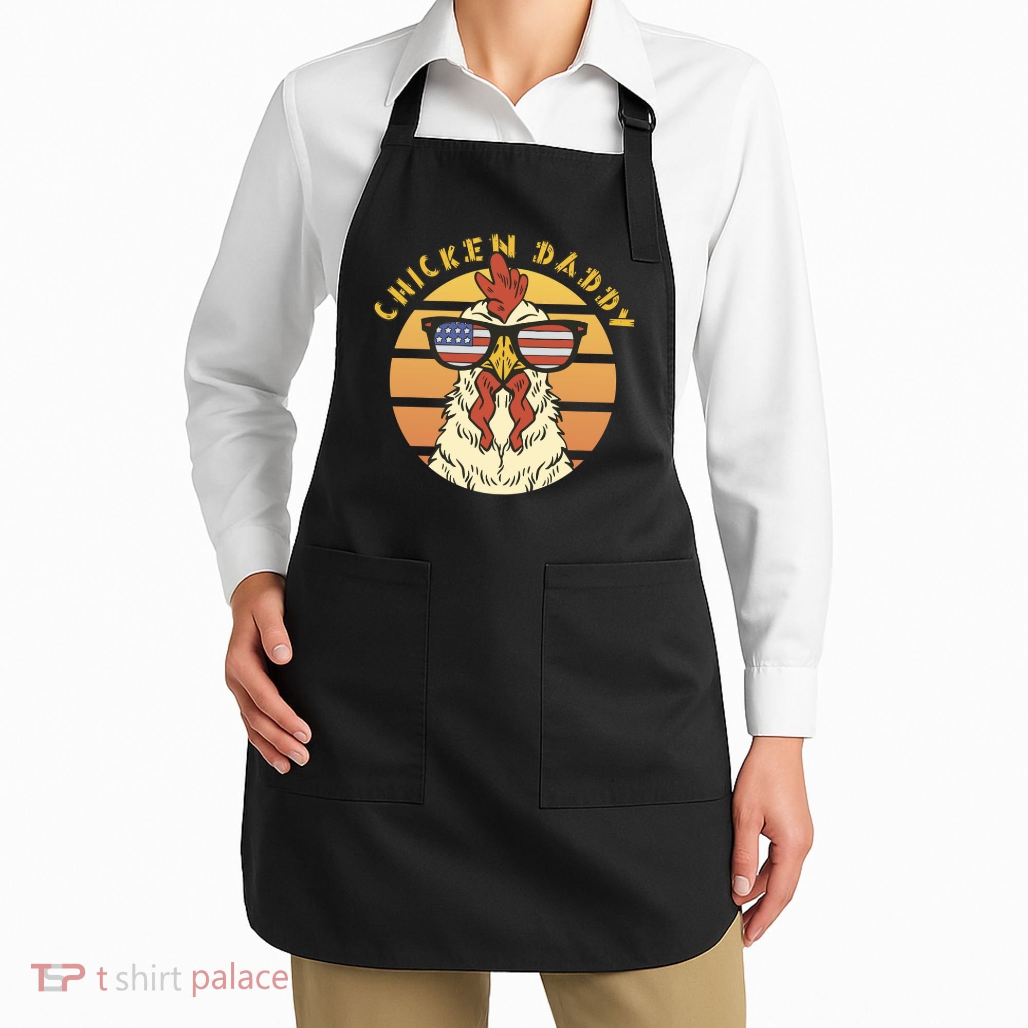 Chicken Daddy American Flag Funny Apron