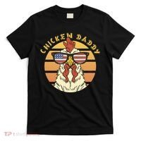 Chicken Daddy American Flag Funny T-Shirt thumb 0