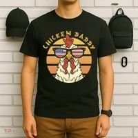 Chicken Daddy American Flag Funny T-Shirt thumb 6