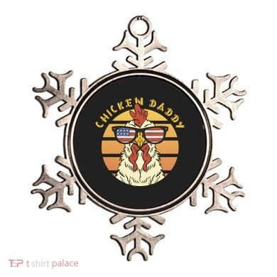 Chicken Daddy American Flag Funny Ornament