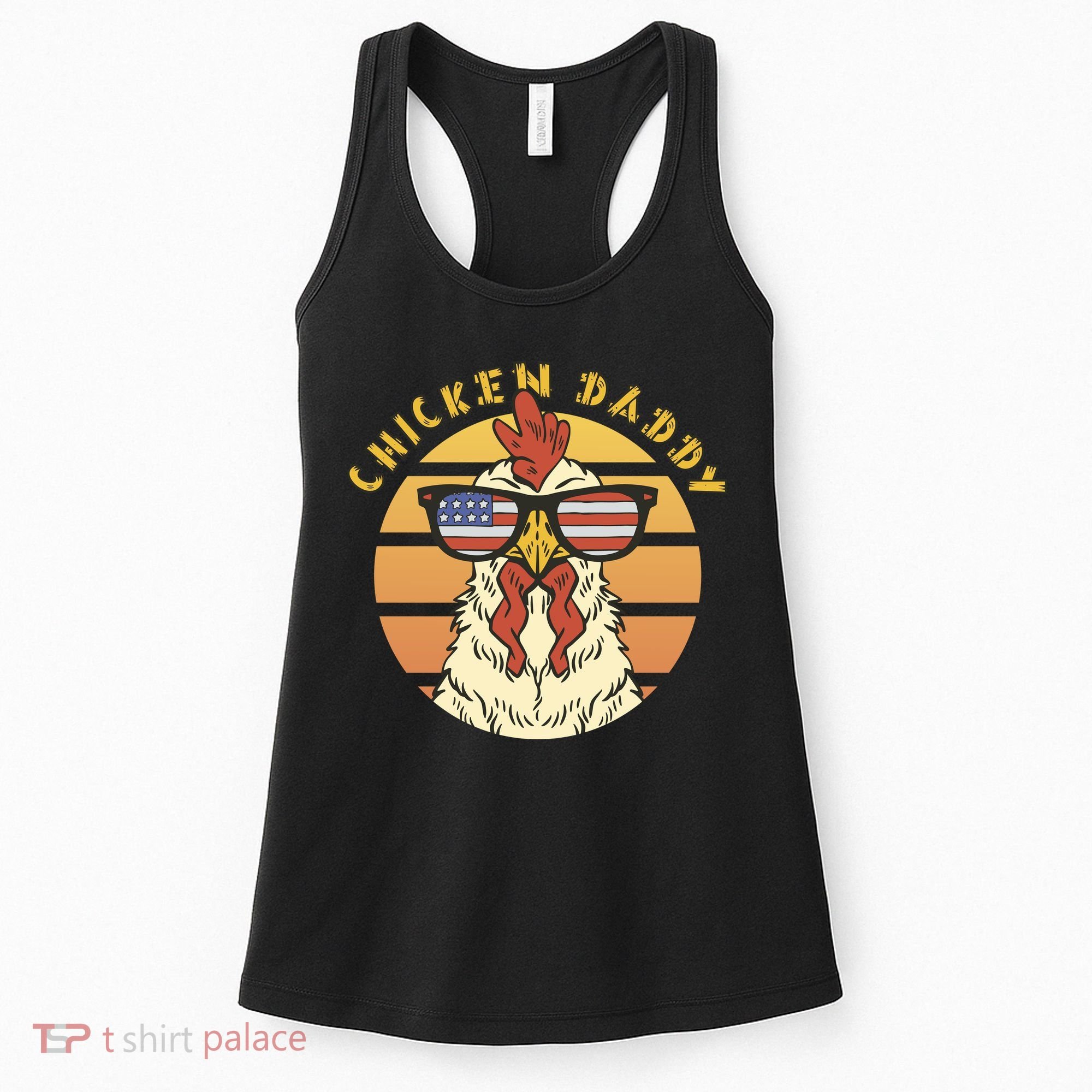 Chicken Daddy American Flag Funny Women's Tank Top