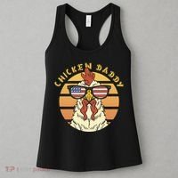 Chicken Daddy American Flag Funny Women's Tank Top thumb 3