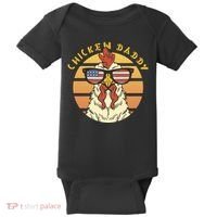 Chicken Daddy American Flag Funny Baby Bodysuit thumb 0