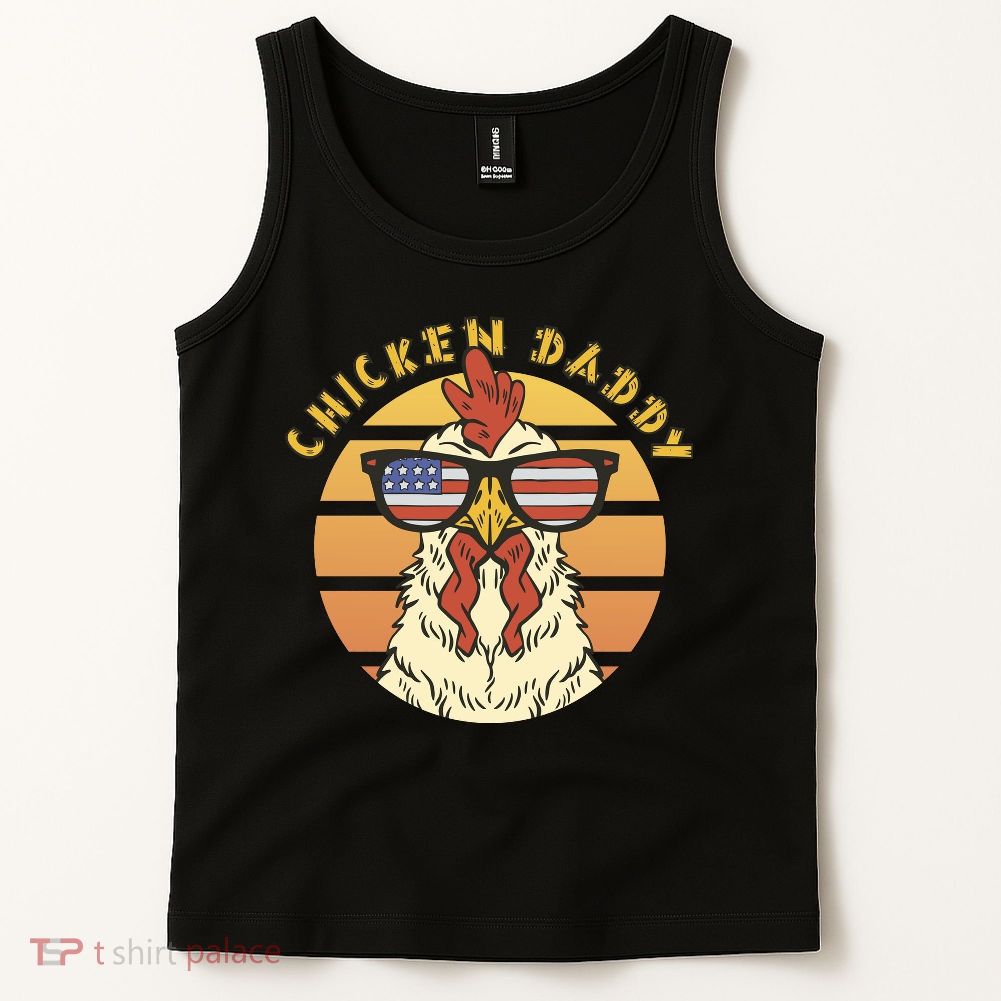 Chicken Daddy American Flag Funny Tank Top