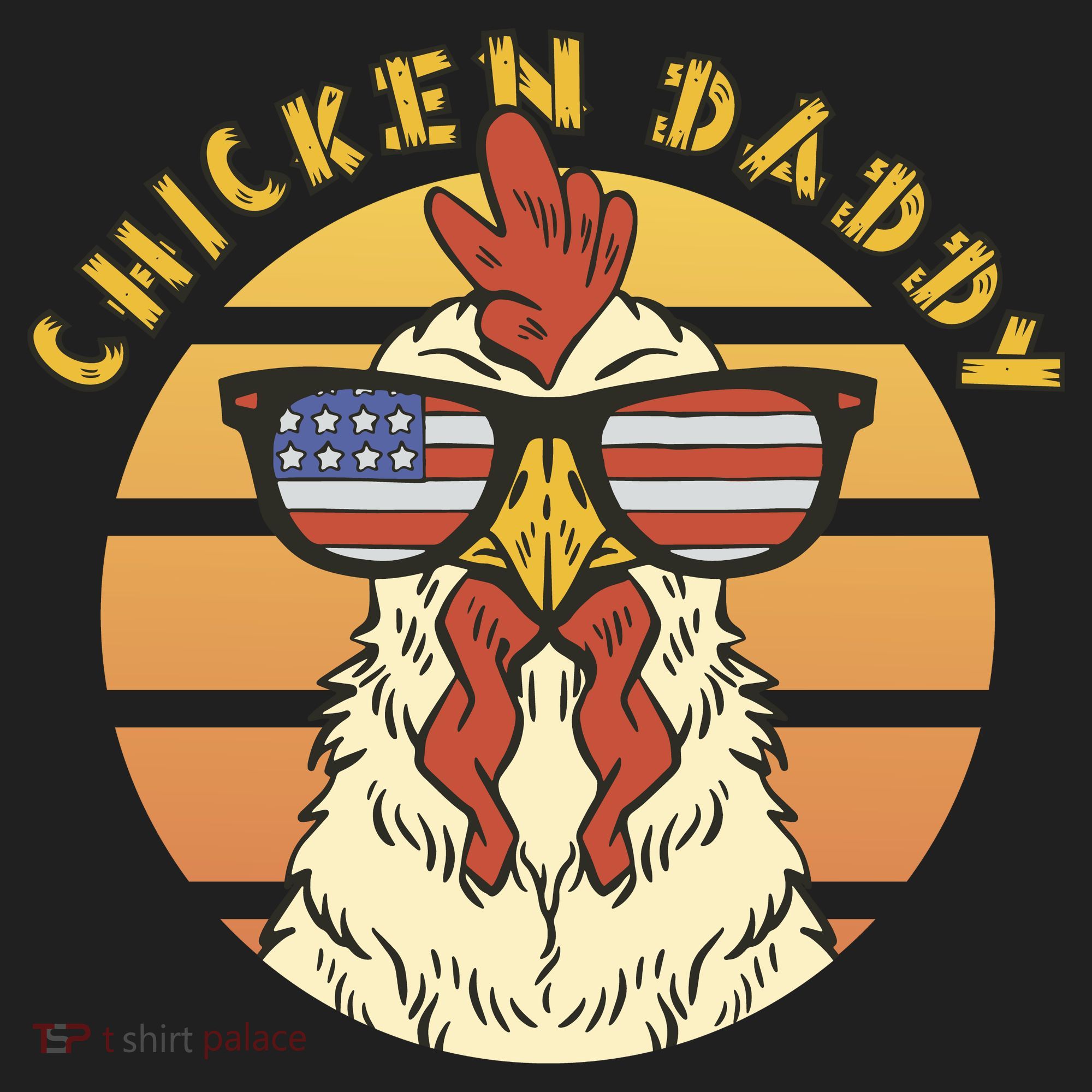Chicken Daddy American Flag Funny Golf Towel