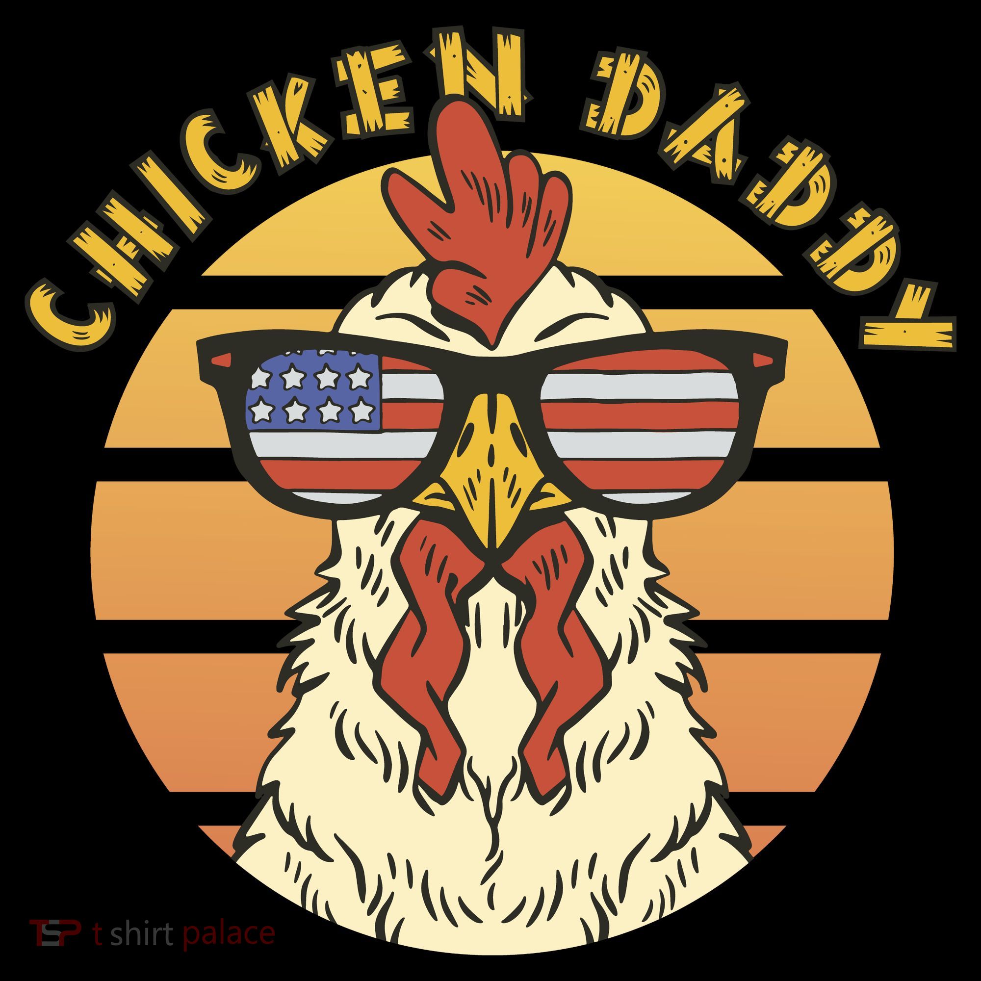Chicken Daddy American Flag Funny Women's Long Sleeve Shirt