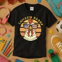 Chicken Daddy American Flag Funny Kids T-Shirt thumb 3