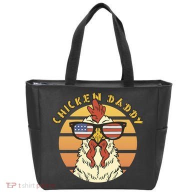 Chicken Daddy American Flag Funny Tote Bag
