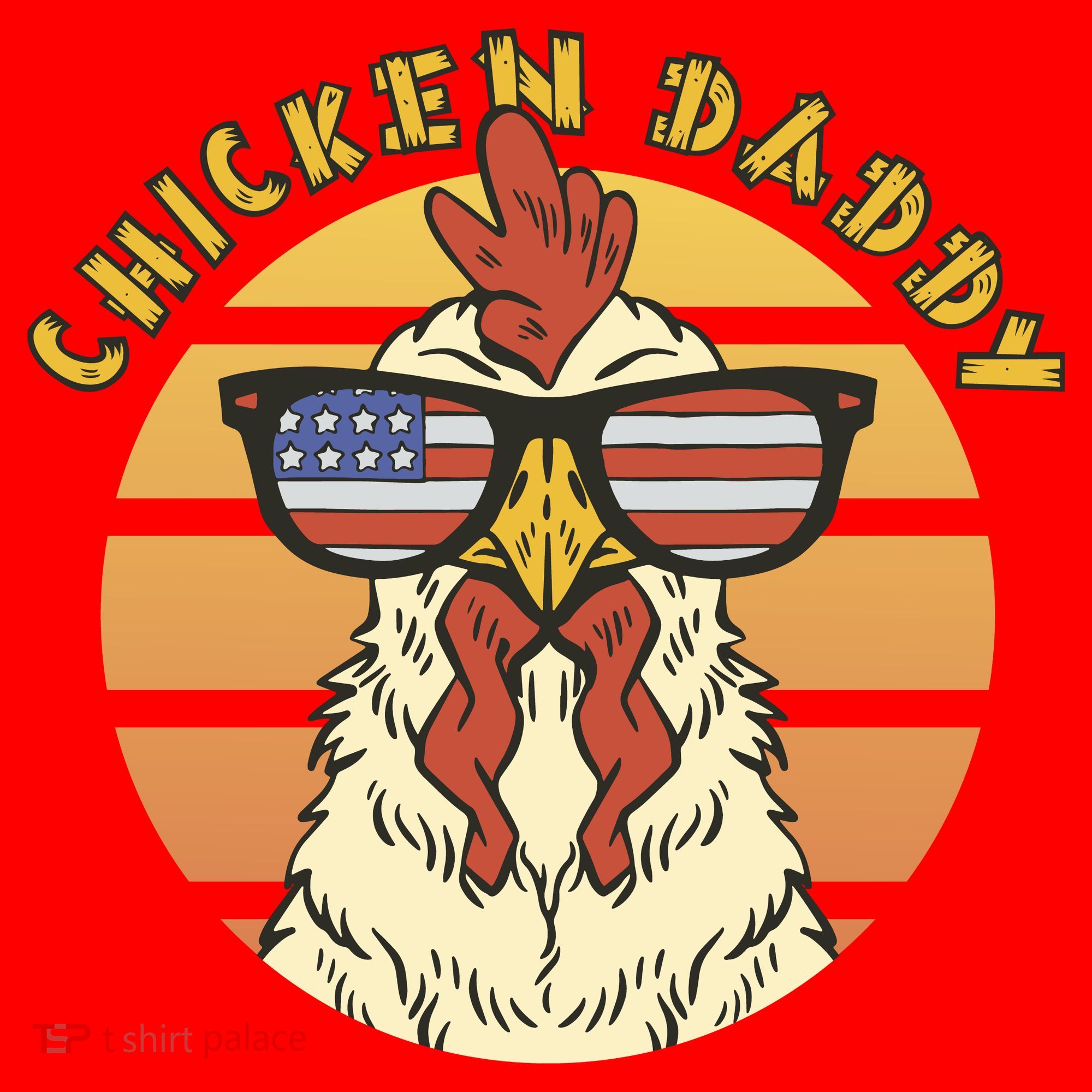 Chicken Daddy American Flag Funny Santa Hat