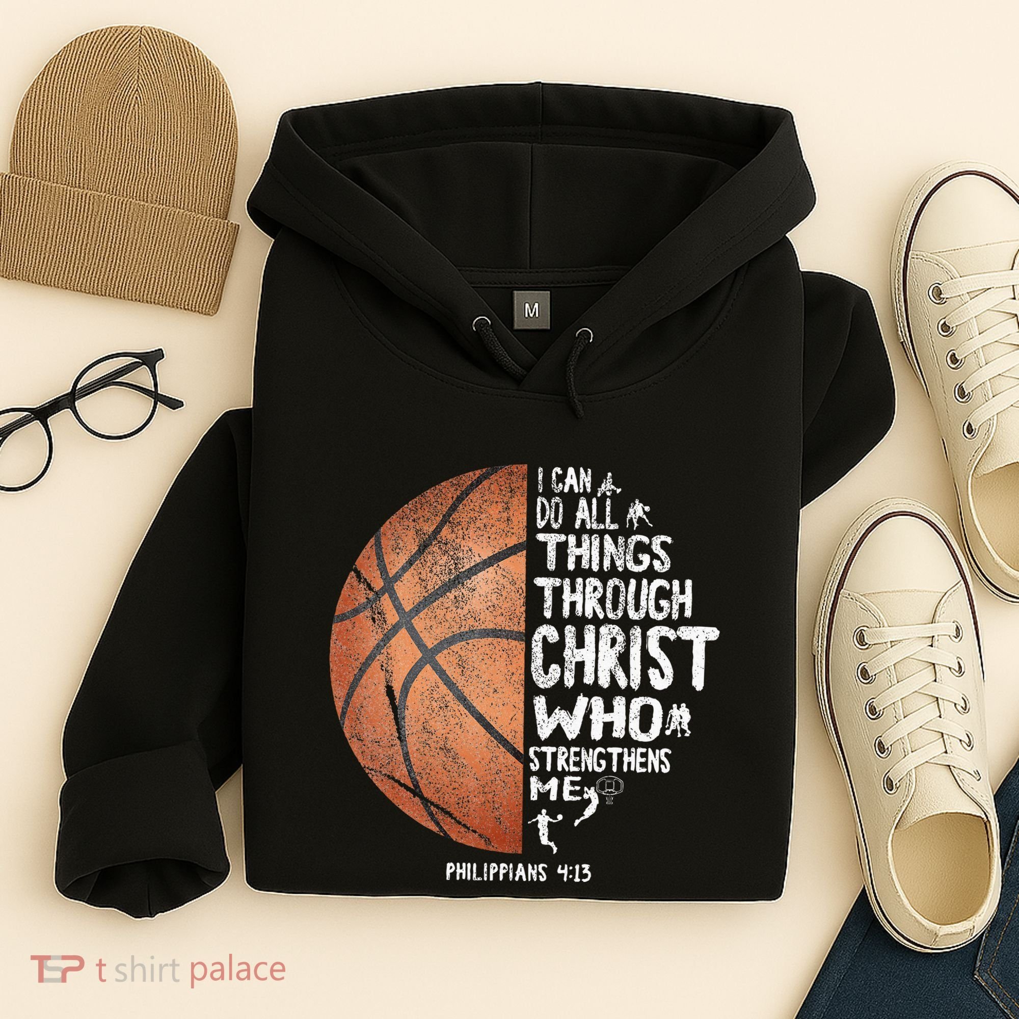 Can Do All Things Through Christ Philippians 413 Basketball Hoodie