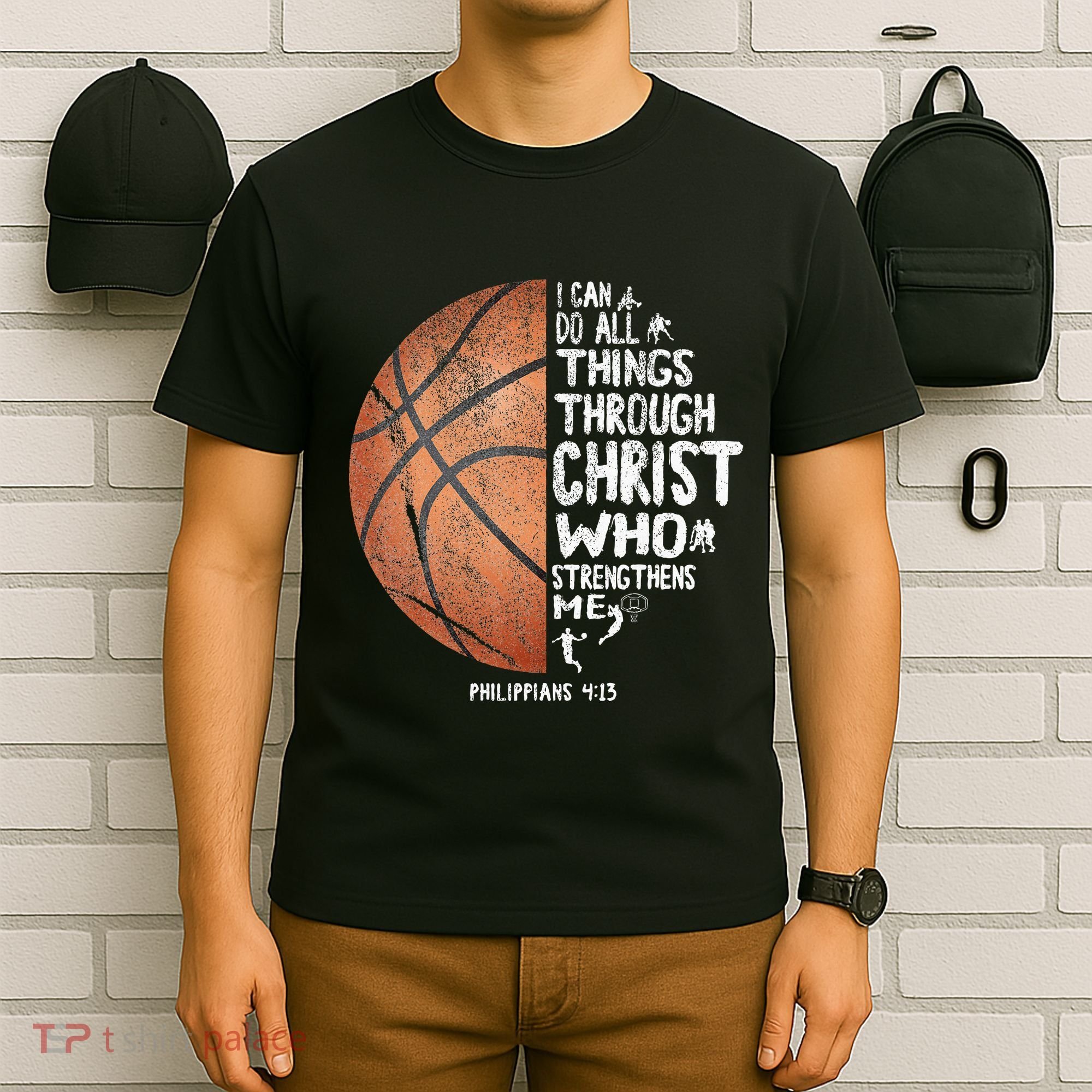 Can Do All Things Through Christ Philippians 413 Basketball T-Shirt