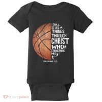 Can Do All Things Through Christ Philippians 413 Basketball Baby Bodysuit thumb 0