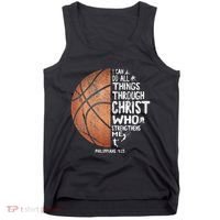 Can Do All Things Through Christ Philippians 413 Basketball Tank Top thumb 0