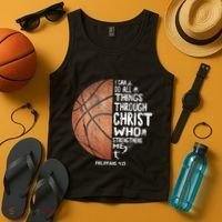 Can Do All Things Through Christ Philippians 413 Basketball Tank Top thumb 4