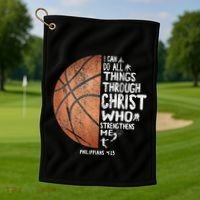 Can Do All Things Through Christ Philippians 413 Basketball Golf Towel thumb 1