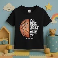 Can Do All Things Through Christ Philippians 413 Basketball Toddler T-Shirt thumb 3