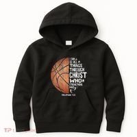 Can Do All Things Through Christ Philippians 413 Basketball Kids Hoodie thumb 0