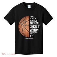 Can Do All Things Through Christ Philippians 413 Basketball Kids T-Shirt thumb 0