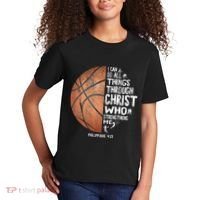 Can Do All Things Through Christ Philippians 413 Basketball Kids T-Shirt thumb 2