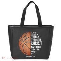 Can Do All Things Through Christ Philippians 413 Basketball Tote Bag thumb 0
