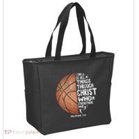 Can Do All Things Through Christ Philippians 413 Basketball Tote Bag thumb 2