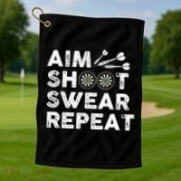 Cool Darts Art For Men Women Dart Player Throwing Sport Golf Towel thumb 1