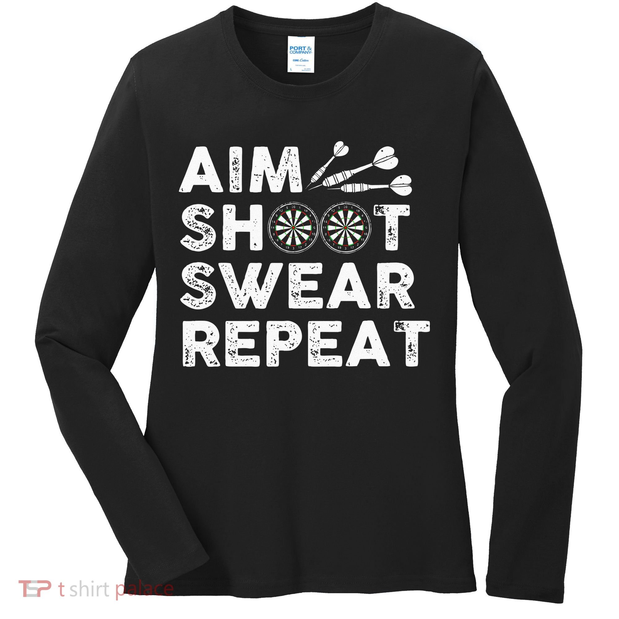 Cool Darts Art For Men Women Dart Player Throwing Sport Women's Long Sleeve Shirt