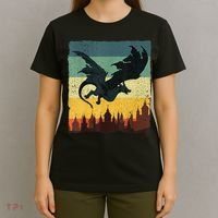Cool Dragon Art For Women Mythical Vintage Dragon Lover T-Shirt thumb 4