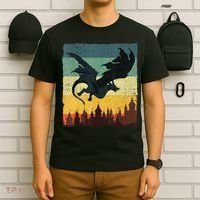 Cool Dragon Art For Women Mythical Vintage Dragon Lover T-Shirt thumb 6