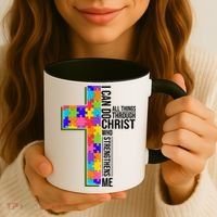 Can Do All Things Through Christ Autism Awareness Coffee Mug thumb 3