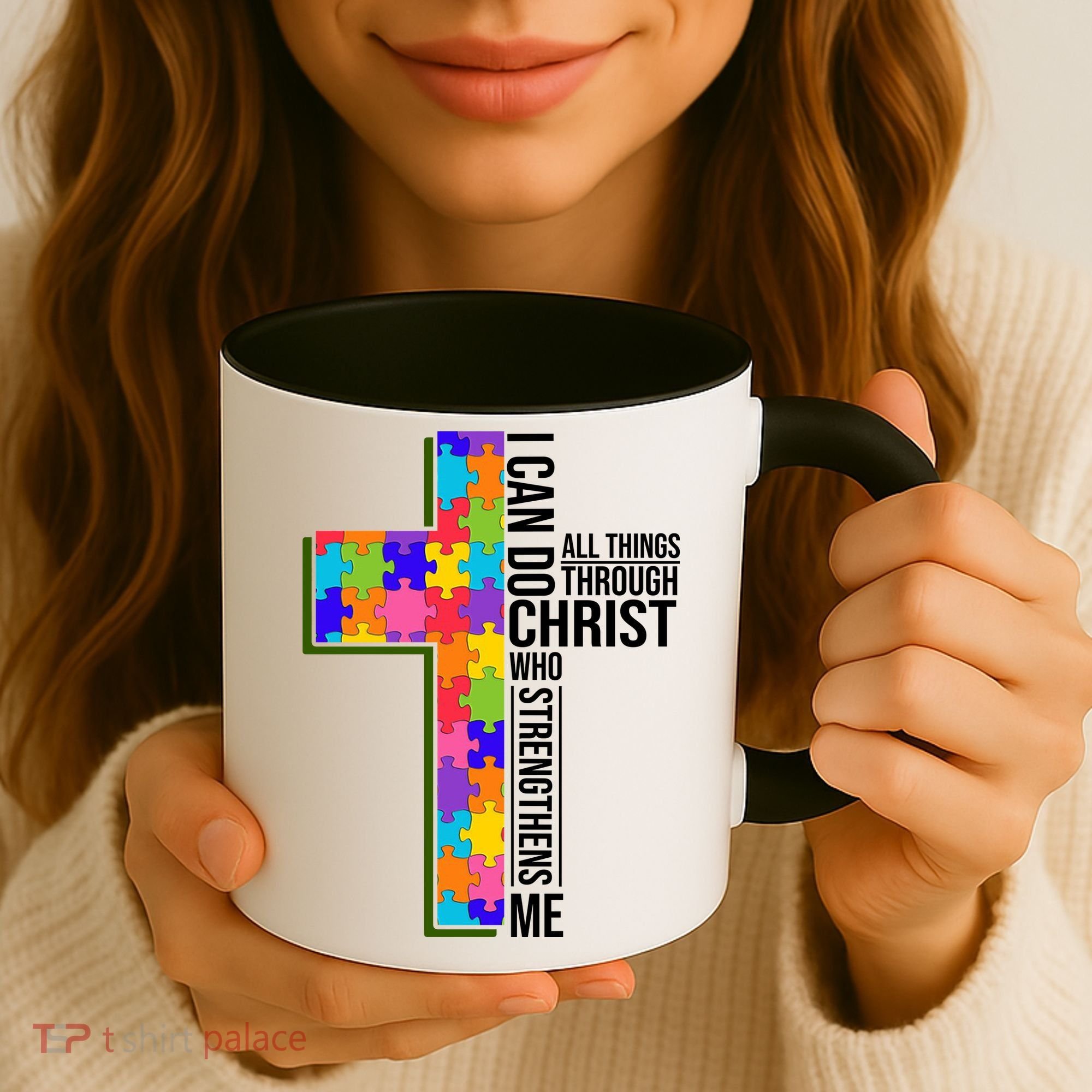 Can Do All Things Through Christ Autism Awareness Coffee Mug