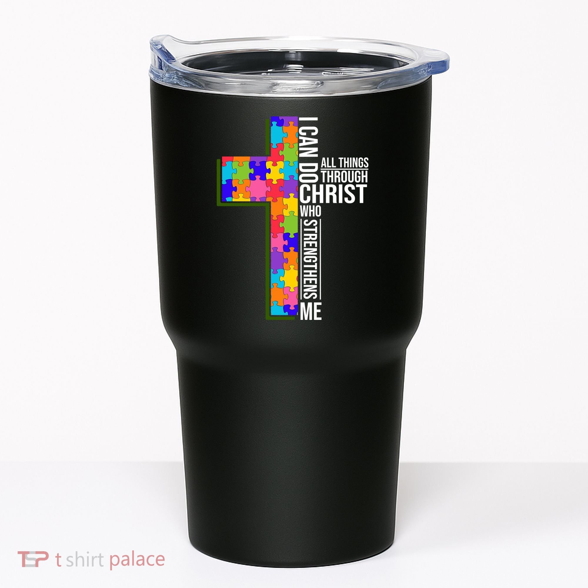 Can Do All Things Through Christ Autism Awareness Tumbler