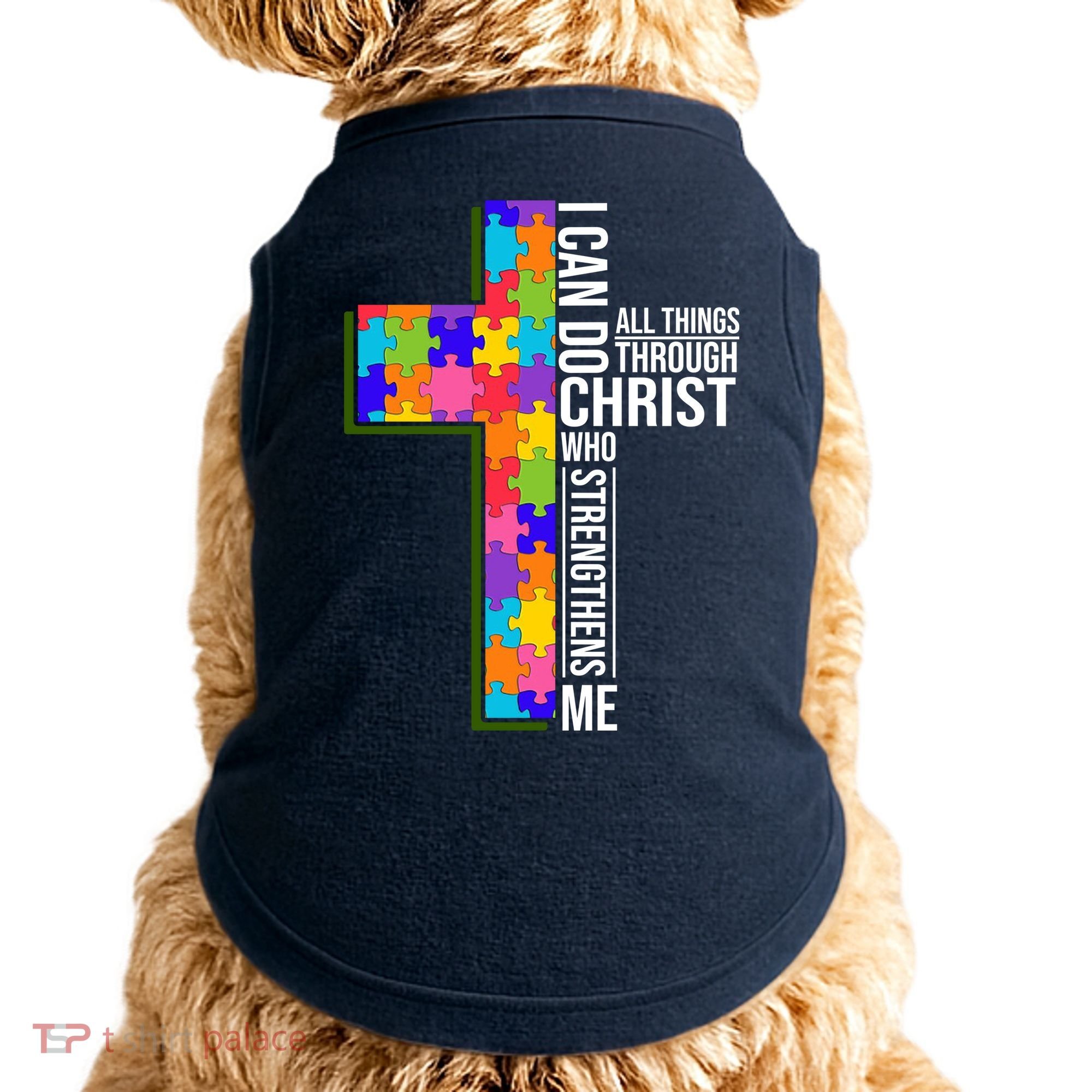 Can Do All Things Through Christ Autism Awareness Doggie Tank