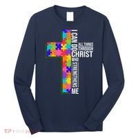 Can Do All Things Through Christ Autism Awareness Long Sleeve Shirt thumb 0
