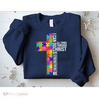 Can Do All Things Through Christ Autism Awareness Sweatshirt thumb 2
