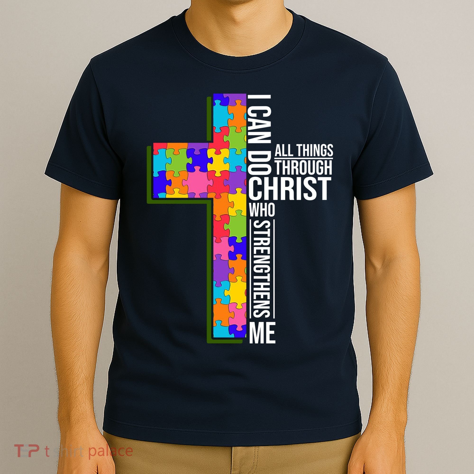 Can Do All Things Through Christ Autism Awareness T-Shirt