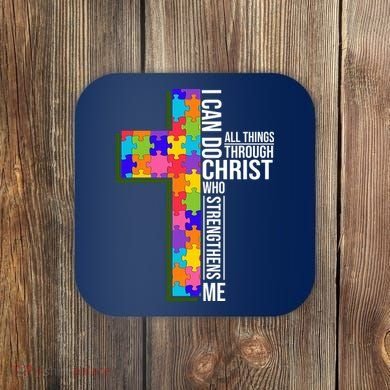 Can Do All Things Through Christ Autism Awareness Coaster