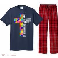 Can Do All Things Through Christ Autism Awareness Pajama Set thumb 0