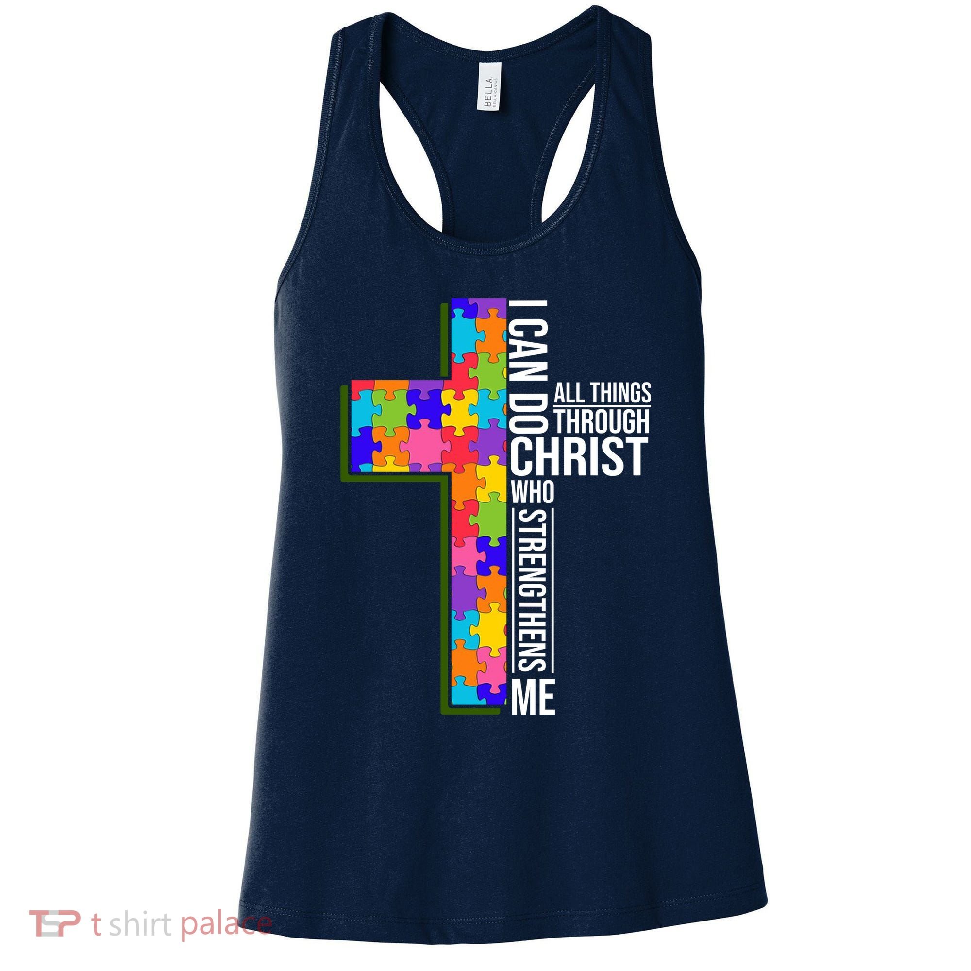 Can Do All Things Through Christ Autism Awareness Women's Tank Top