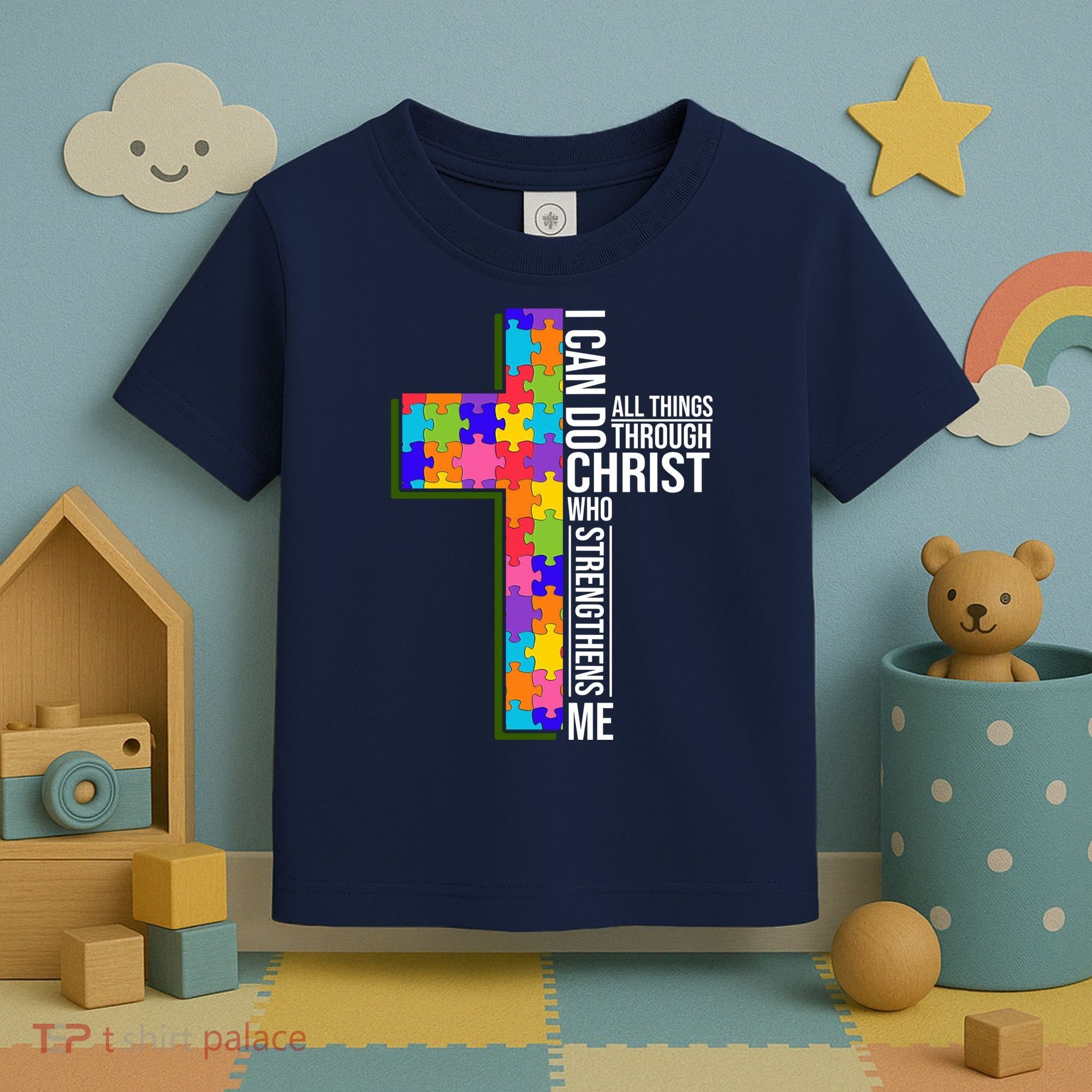 Can Do All Things Through Christ Autism Awareness Toddler T-Shirt