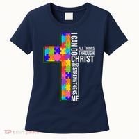 Can Do All Things Through Christ Autism Awareness Women's T-Shirt thumb 0