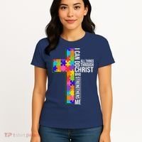 Can Do All Things Through Christ Autism Awareness Women's T-Shirt thumb 4